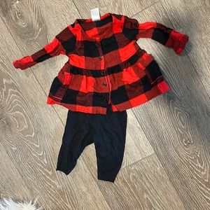 Adorable Buffalo Plaid Dress & Leggings